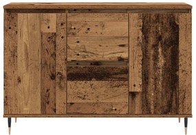 Készülék szekrény ajtókkal és fiókokkal, régi fa 101,5x35x70 cm