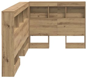 Tároló fejtámla polcokkal kézműves tölgy 80 cm Faanyag