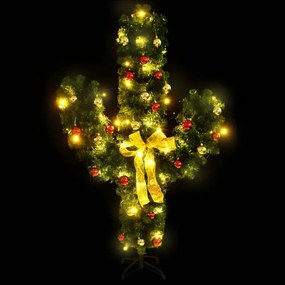 zöld PVC karácsonyi kaktusz állvánnyal és LED-del 210 cm