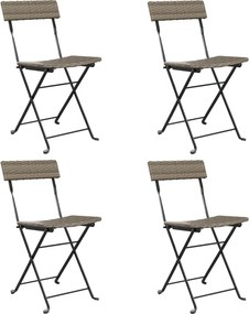 vidaXL 4 db szürke polyrattan összecsukható bisztrószék
