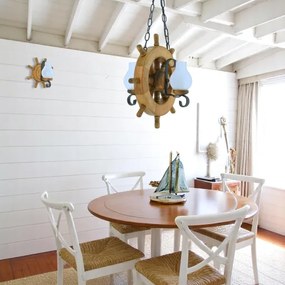 Brilagi - Csillár láncon TIMONA 2xE14/40W/230V bükkfa