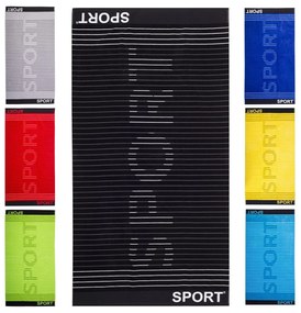 Sport Fekete strandtörölköző