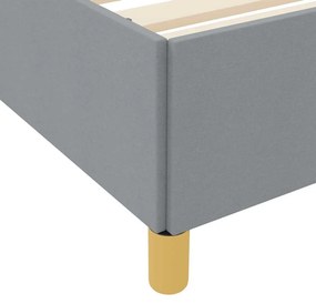 Boxrugós ágy Világosszürke és Fehér 200 x 200 cm szövet