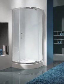 Sanplast KP1DJa/TX5b íves nyílóajtós zuhanykabin, 90x90,W0 üveg Fehér profil