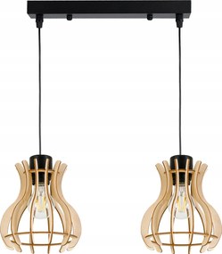 Mennyezeti lámpa függeszték túlnyúlás Loft fa 2x E27