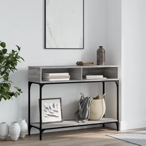 szürke sonoma színű szerelt fa konzolasztal 100 x 30,5 x 75 cm