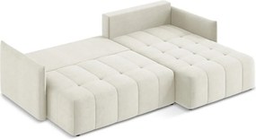 Bézs kinyitható-tárolóhelyes sarokkanapé (jobb oldali-heverő résszel) Moku – Makamii