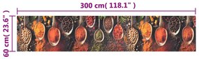 mosható kanál- és fűszermintás bársony konyhaszőnyeg 60x300 cm