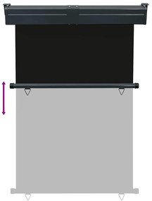 fekete erkély oldalnapellenző 125 x 250 cm