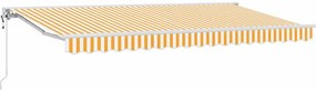 vidaXL Behúzható napellenző Sárga és Fehér 350 x 200 cm