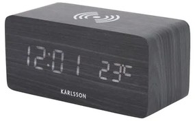 Karlsson 5933BK LED-es ébresztőóra/óra töltéssel 15 cm , fekete