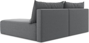 Szürke bársony kinyitható-tárolóhelyes sarokkanapé (jobb oldali-heverő résszel) Kalena – Makamii