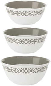 STEFANPLAST Műanyag tál Tosca, fehér/világosszürke 3db készlet fedél nélkül