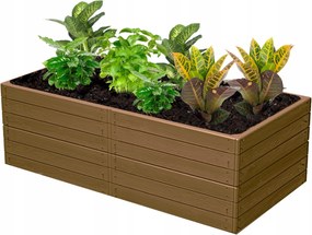 Kerti ágyás magasított fa utánzat barna 149x75,5x50 cm