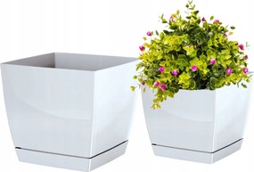 Négyzet Alakú Virágcserép Aláttéttel 12x11 Műanyag