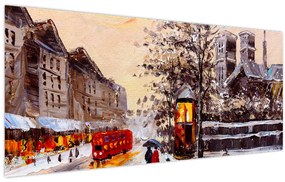Kép - Egy téli város festménye (120x50 cm)