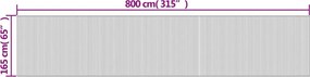 Sötétbarna bambusz térelválasztó szélessége 800 cm magassága 165 cm