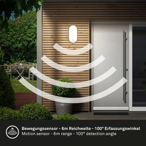Brilo - LED kültéri fali lámpa RUCH mozgásérzékelővel LED/12W/230V IP65 fehér