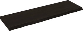 vidaXL sötétbarna kezelt tömör tölgyfa fali polc 160 x 50 x (2-6) cm