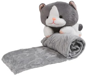 Plüss MACSKA szürke babatakaróval belül