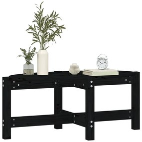 Fekete tömör fenyőfa dohányzóasztal 87 x 48 x 35 cm