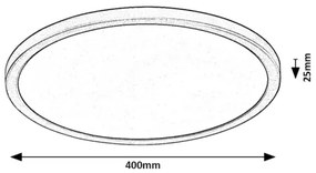 Rabalux 71097 - GONZALO LED mennyezeti lámpa 36W, 40 cm, fekete
