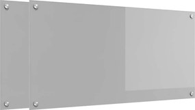 vidaXL Konyhai splashback 2 pcs Világosszürke 100 x 50 cm edzett üveg
