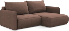 Rózsaszín kinyitható-tárolóhelyes sarokkanapé (jobb oldali) Nanea – Makamii