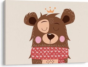 Kép - Teddy maci piros sállal (70x50 cm)