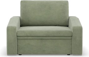 Vertico fekvőfotel, 90 cm széles, kordbársony, zöld