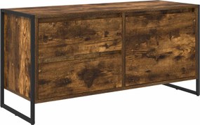vidaXL TV szekrény fiókkal Füstös tölgy 100 x 36 x 49.5 cm Faanyag