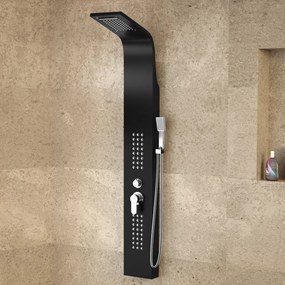 Alegre || Black zuhanypanel, rozsdamentes acél