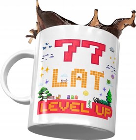 Születésnapi bögre 77 77me 77-me Tökéletes Ajándék Nyomtatott Fotóval