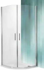 Roltechnik Tower Line TR1 íves zuhanyzó transparent üveggel, ezüst profillal 100x100