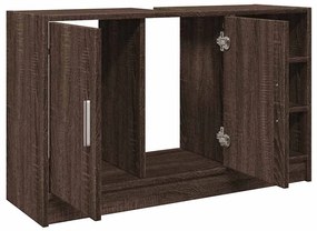 Barna tölgy színű szerelt fa mosdószekrény 90 x 29 x 55 cm