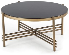 Kávésasztal ISMENA 41x80 cm arany/fekete