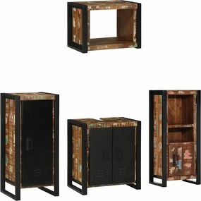 vidaXL Fürdőszoba bútor szett 4 pcs Szilárd Újrahasznosított Fa