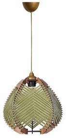 Zöld-natúr színű függőlámpa textil búrával ø 25 cm Yola – Opviq lights