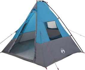 vidaXL Tipi sátor tetővel tárolóval Kék 383 x 338 x 217 cm taft