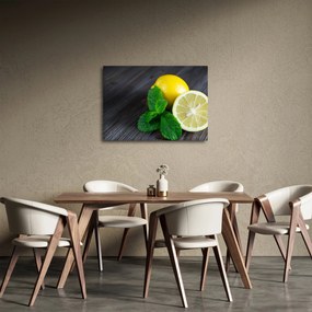 Citrom és a menta az asztalon képe (70x50 cm)