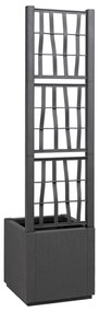 Sötétszürke Kerti Cserép Trellis-szel - 36x36x140 cm