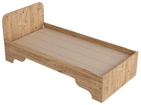 Egyszemélyes ágy 80 cm Poleso 2 (atlanti fenyő + bézs) (ágyráccsal). 1094827