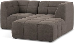 Barna buklé sarokkanapé (jobb oldali-heverő résszel) Aloha – Makamii