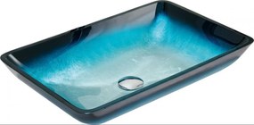 Mexen Megan  üveg    mosdó pultra helyezhetö  56 x 36 cm, kék - 24135647 Pultra építhető