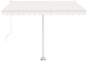 krémszínű kézzel kihúzható póznás napellenző 300 x 250 cm