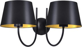 KAJA K-4338 SASTO Fekete Színű Fali Lámpa 2xE27 15W IP20