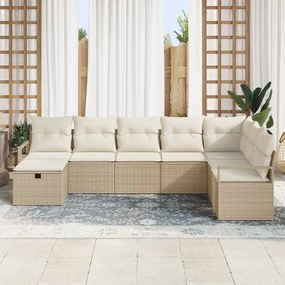 Kerti Kanapé Szett 8 pcs bézs és krémszínű 287 x 177 x 85 cm