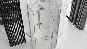 Rea Molier, zuhanykabin 90 (ajtó) x 80 (fal) x 190 cm, 6mm átlátszó üveg, króm profil, KPL-K1539