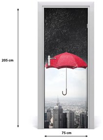 Ajtóposzter öntapadós Umbrella a város felett 85x205 cm