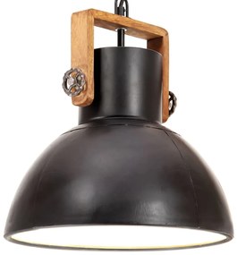 kerek fekete ipari függőlámpa 25 W 30 cm E27